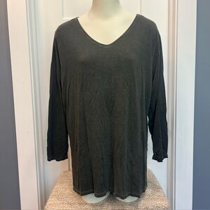 Dantelle Women’s Long Sleeve Top Side Slit Pullover Shirt Size 1X XL‎ Green